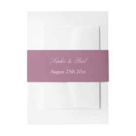 Mauve Wedding Belly Band För Inbjudningskort