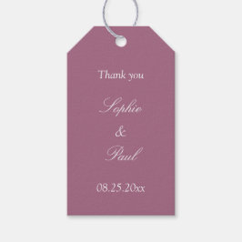 Mauve Wedding Favor Tack Gift Märkres Presentetikett