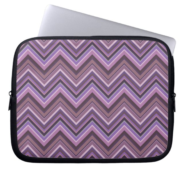 Mauve zigzag rand laptop fodral (Framsidan)