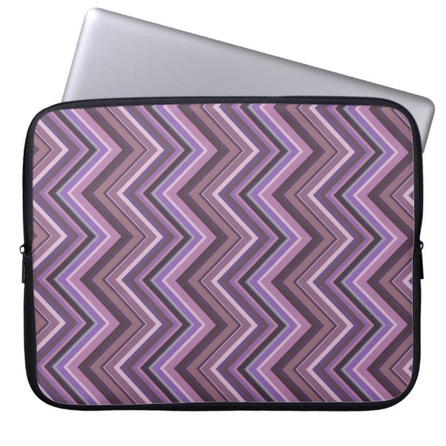 Mauve zigzag rand laptop sleeve (Framsidan)