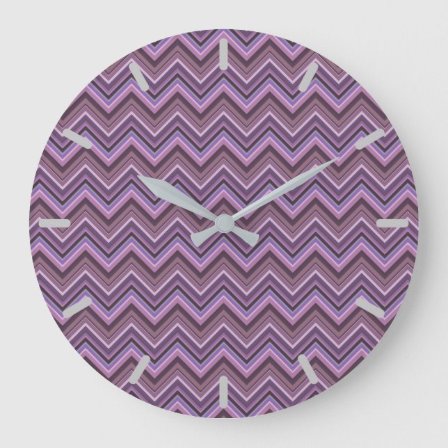 Mauve zigzag rand stor klocka (Framsida)