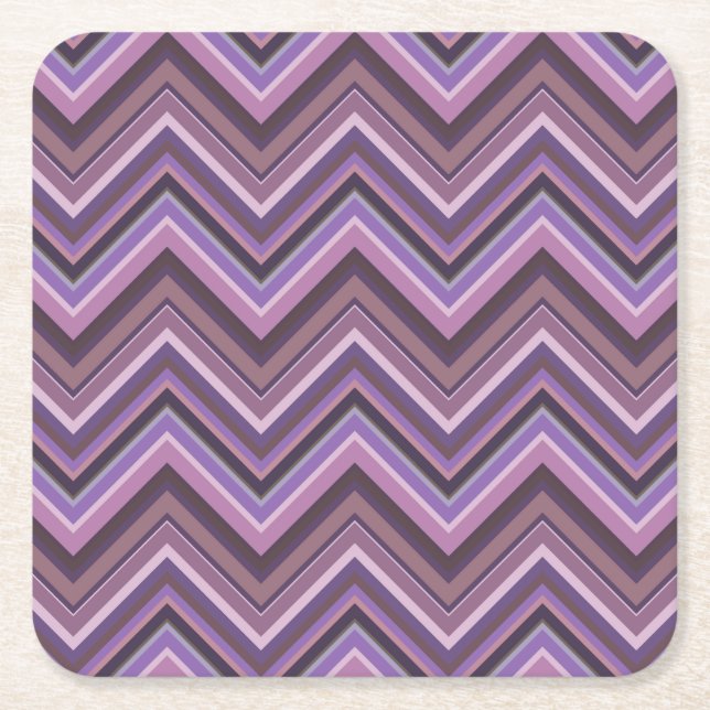 Mauve zigzag rand underlägg papper kvadrat (Framsidan)