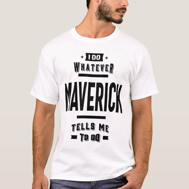 Maverick Personlig Namn Birthday Gift T Shirt (Framsida)