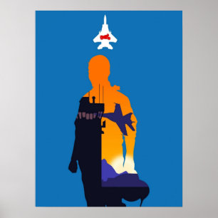 Maverick Pilot Minimalist Silhouette Stil Movie Poster