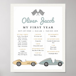 MAVERICK Retro Pastel Tävling bil 1:a året milstol Poster