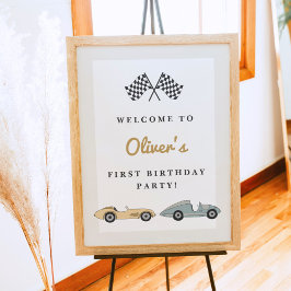 MAVERICK Retro Pastel Tävling bil - första födelse Poster
