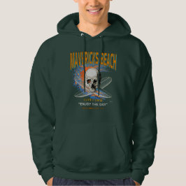 Mavericks Beach California Surfer Skull och Kor Hoodie