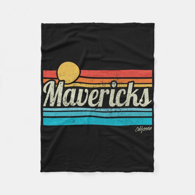 Mavericks California Retro Sunset Surf Trip I Love Fleecefilt (Framsidan)