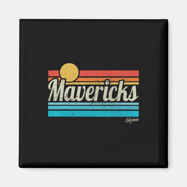 Mavericks California Retro Sunset Surf Trip I Love Magnet (Framsidan)