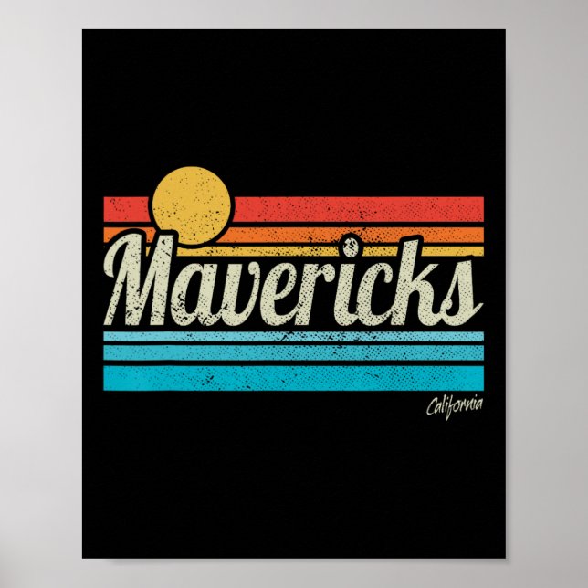 Mavericks California Retro Sunset Surf Trip I Love Poster (Framsidan)
