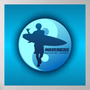 Mavericks - halv Måne Bay (blå) Poster
