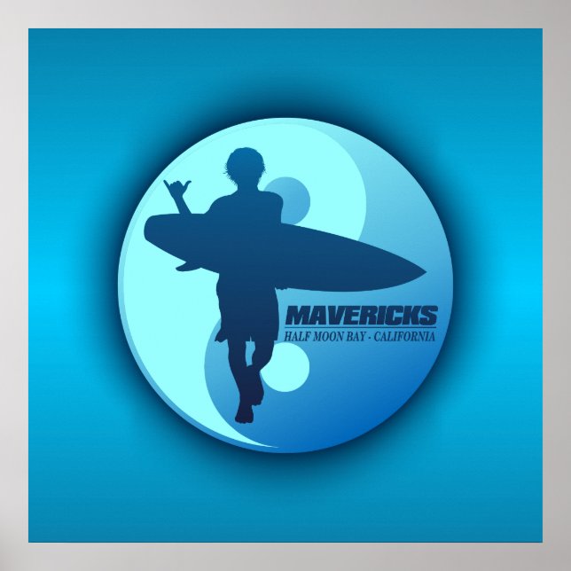Mavericks - halv Måne Bay (blå) Poster (Framsidan)