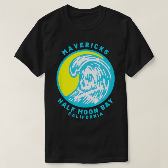 Mavericks halv Måne Bay Surfing T Shirt (Design framsida)