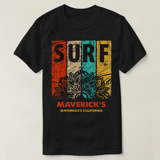MAVERICKS Retro Surfa Vintage Mandala Gift T Shirt (Design framsida)