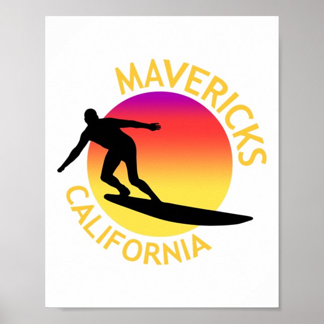 Mavericks Surfing California Vacation  Poster (Framsidan)