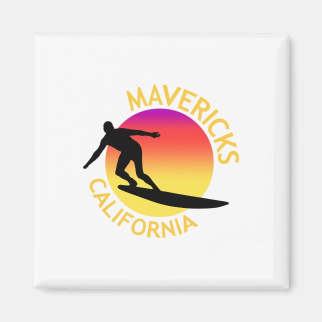 Mavericks Surfing Kalifornien Semester  Magnet (Framsidan)