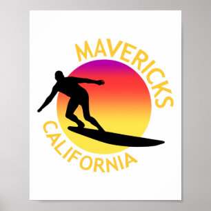 Mavericks Surfing Kalifornien Semester Poster