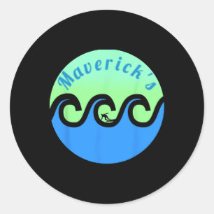 Mavericks Surfing Surfa California Beacher Runt Klistermärke