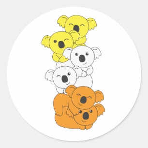 Maverique Flagga Pride Lgbtq Cute Koala Pile Class Runt Klistermärke