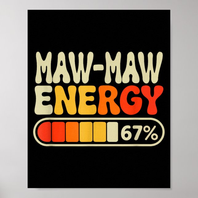 Maw-maw energi 67 procent retro grafik för mor poster (Framsidan)