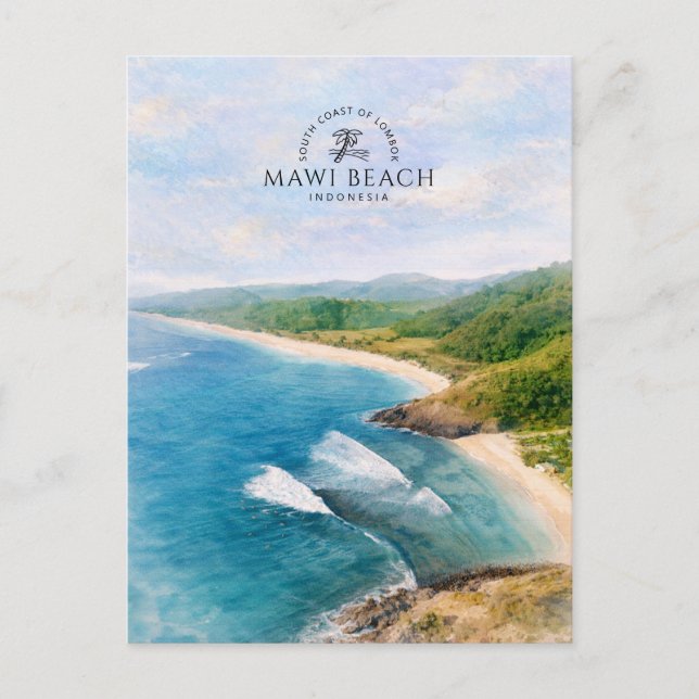Mawi Beach Södra kusten av Lombok | Indonesien Vykort (Framsida)