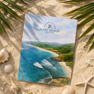 Mawi Beach Södra kusten av Lombok Indonesien Vykort