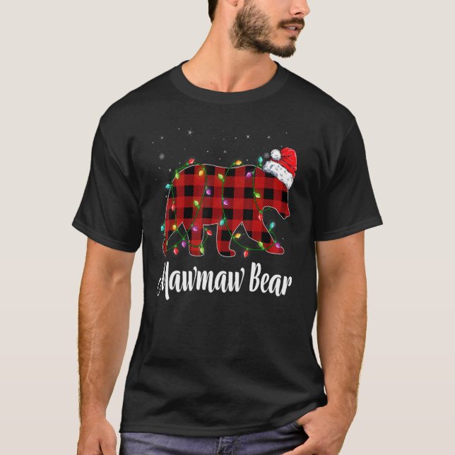 Mawmaw Bear Buffalo Red Plaid Matching Family Chri T Shirt (Framsida)