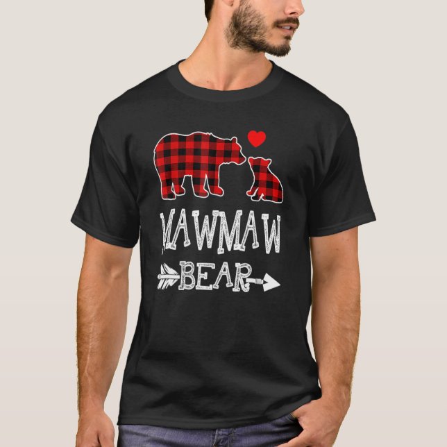 Mawmaw Bear Red Buffalo Play Grandma Bear Pajama T Shirt (Framsida)
