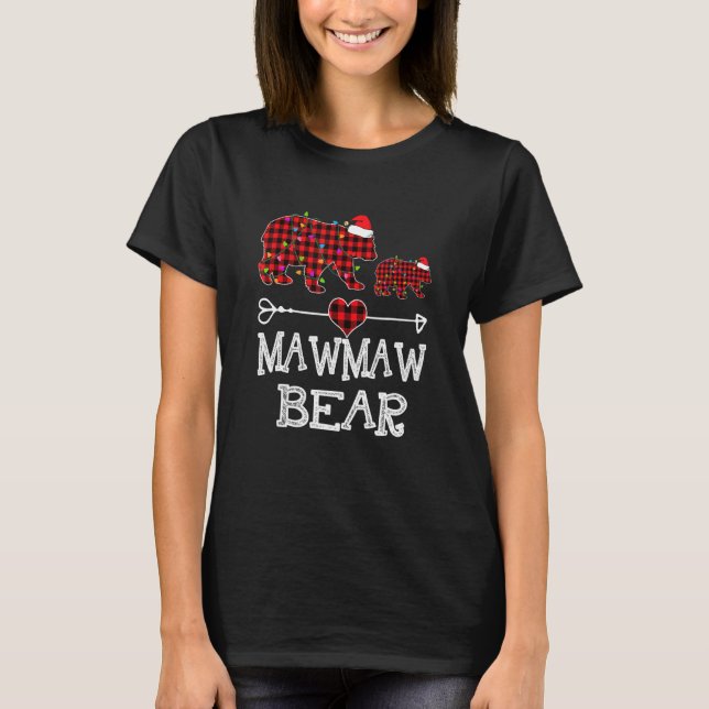 Mawmaw Bear Shirt Red Buffalo Play Mawmaw Bear Pa T Shirt (Framsida)