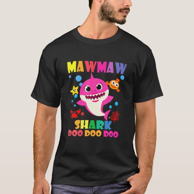 Mawmaw Shark Doo Doo Funny Baby Mamma pappa Kids T Shirt (Framsida)