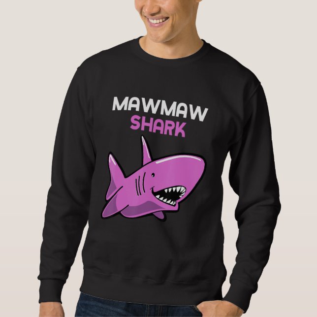 MawMaw Shark Funny Family Maw-Maw Lång Ärmad Tröja (Framsida)