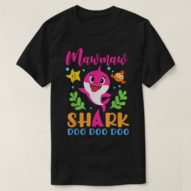 Mawmaw Shark Mawmaw Shark Älskare Family Mammor Da T Shirt (Design framsida)