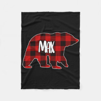 Max Bear Anpassad Röd Buffalo Rutig Jul Pyjamas Fleecefilt