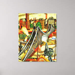 Max Beckmann - Bryggan i Järn, bra konsmålning Canvastryck