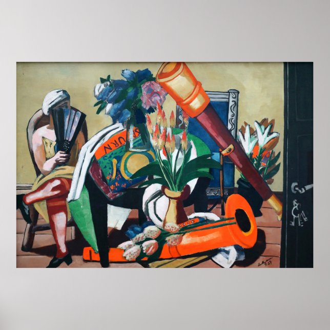 Max Beckmann - Großes Stillleben mit Fernrohr Poster (Framsidan)