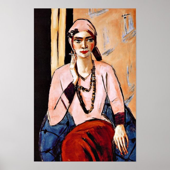Max Beckmann-målning, Quappi i rosa Poster (Framsidan)