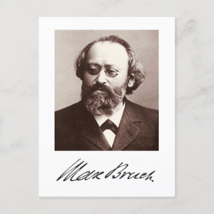 Max Bruch - namnteckning Vykort