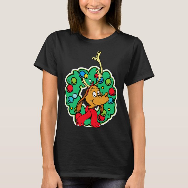 Max Christmas Wreath  T Shirt (Framsida)