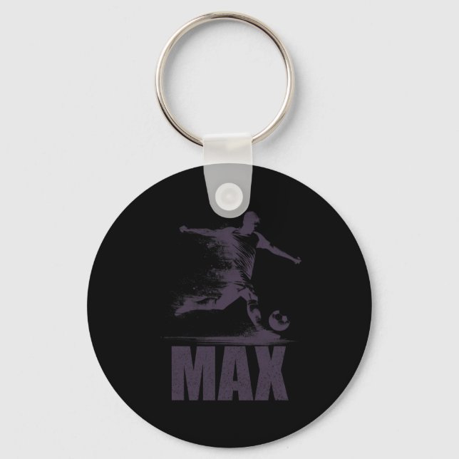 Max fotboll pojkar Personlig Förnamn Max T Tröja Nyckelring (Framsida)