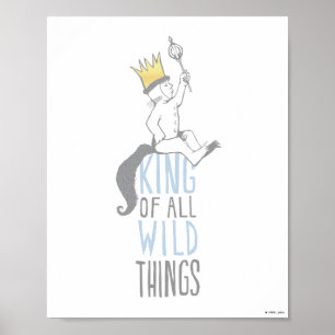 Max kungen av alla vilda varelser - Blå Poster