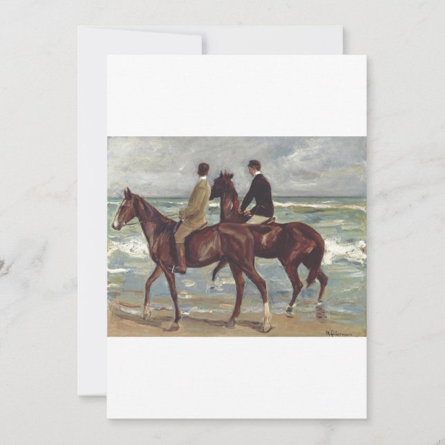 Max Liebermann: Två ryttare på stranden Konst Inbjudningar (Framsida)