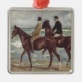 Max Liebermann: Två ryttare på stranden Konst Julgransprydnad Metall