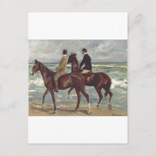 Max Liebermann: Två ryttare på stranden Meddelande Vykort