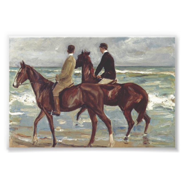 Max Liebermann: Two Riders on the Beach Art Fototryck (Framsidan)