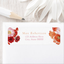 MAX Ljus Blommig Kronblad & Prosecco Bröllopsfest Returadress Etikett