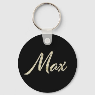Max Namn whitegold Button Schlüsselanhänger Nyckelring