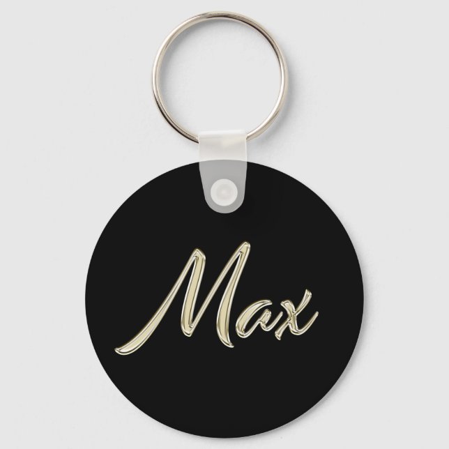 Max Namn whitegold Button Schlüsselanhänger Nyckelring (Framsida)