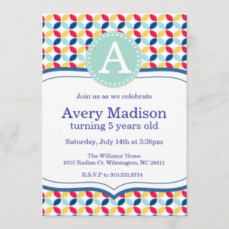 Max och Ruby Färgglad Festsedel Inbjudningar