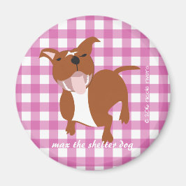Max | Rosa Gingham 24,5 tum Round Magnet