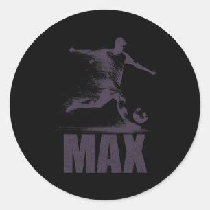 Max Soccer Pojkar Personlig Förnamn Max T Tröja Runt Klistermärke